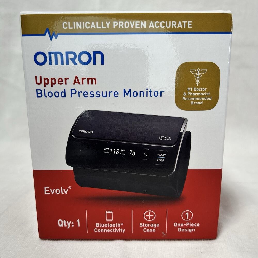 NEW OMRON Evolv HEM-7600T Upper Arm Blood Pressure Monitor + Case Bluetooth